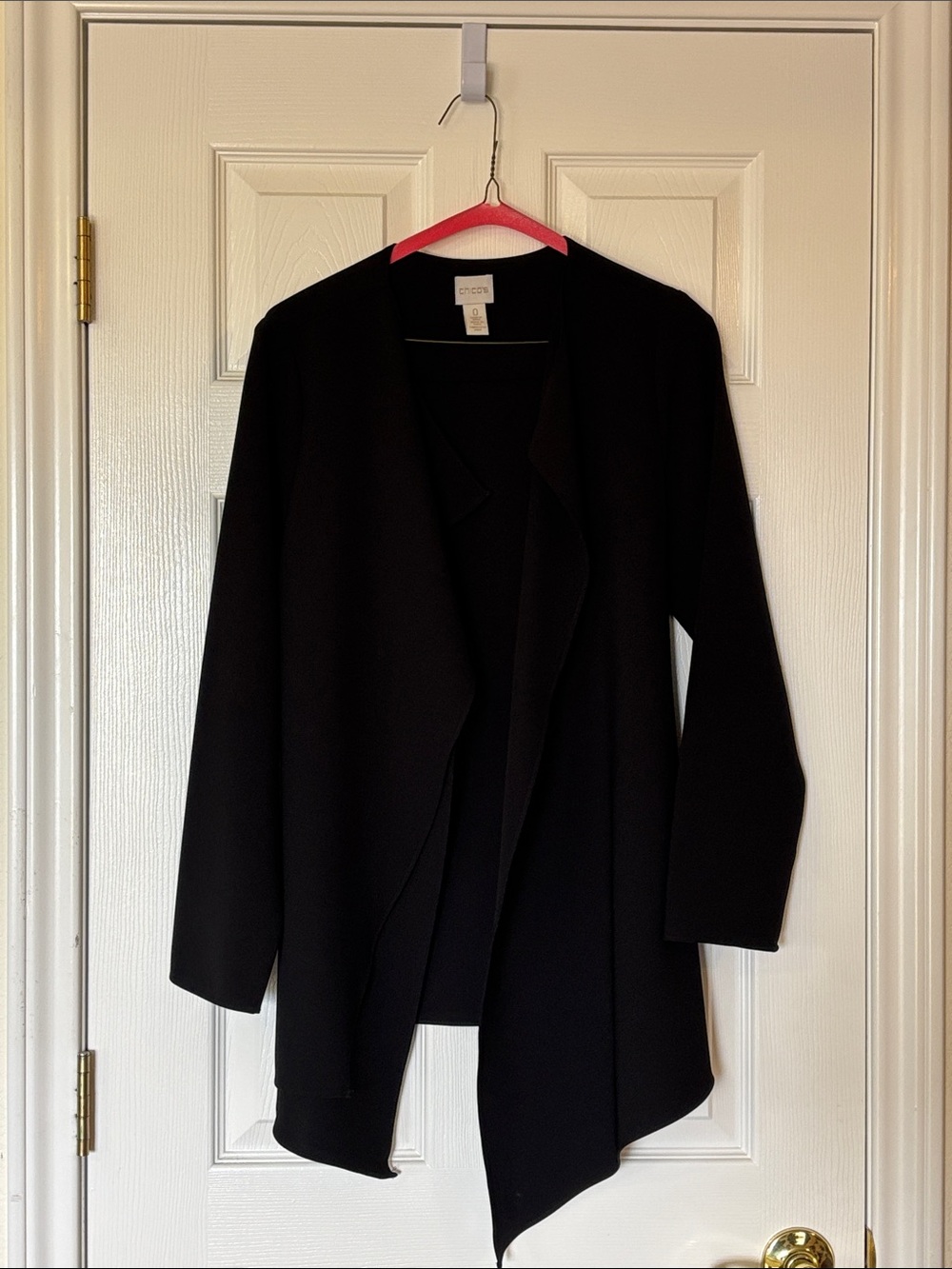 Chico's Black Draped Open-Front Jacket